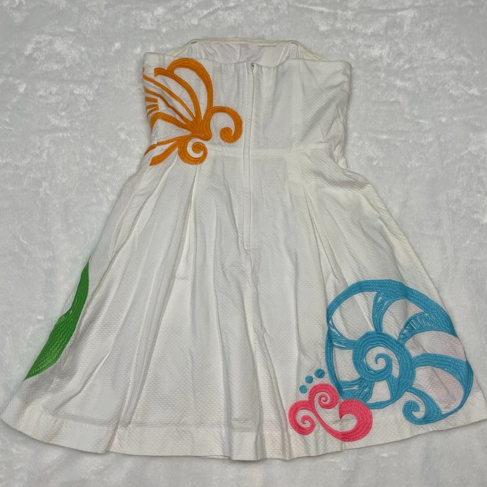 Lilly Pulitzer White Embroidered Strapless Dress - Picture 2 of 9